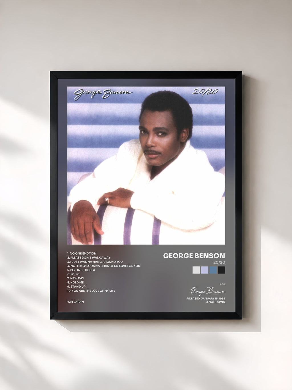 #noir 20/20 by George Benson as a framed art print, black frame, printed and framed in France
