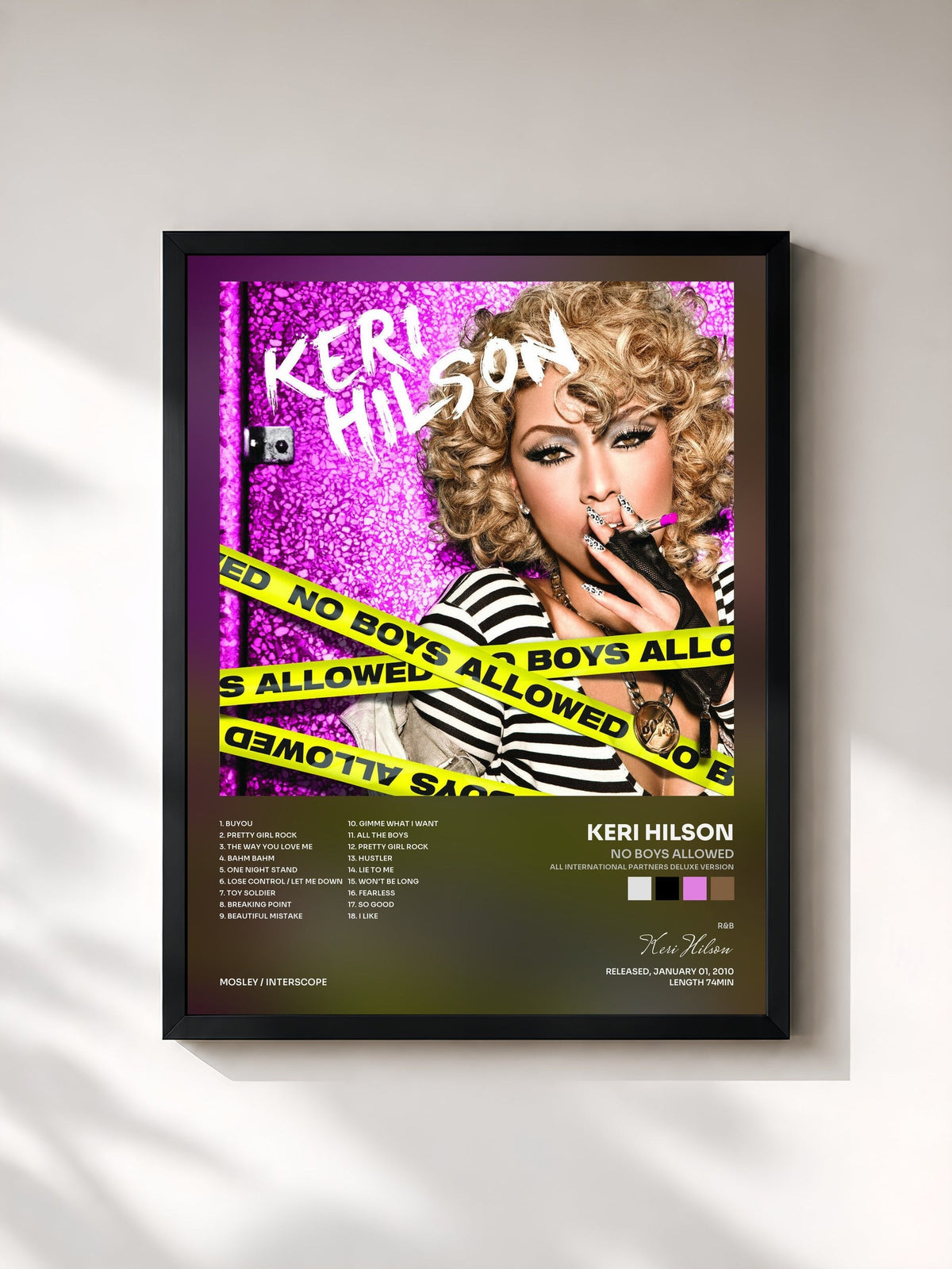 #noir No Boys Allowed (All International Partners Deluxe Version) by Keri Hilson as a framed art print, black frame, printed and framed in France