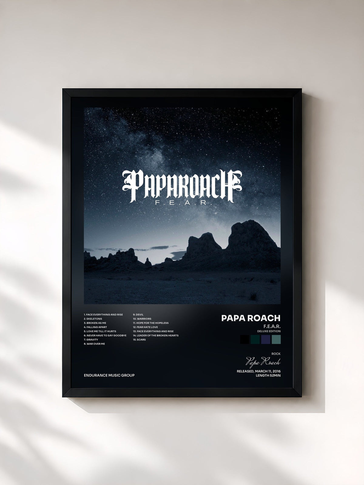 #noir Tableau de l'album F.E.A.R. (Deluxe Edition) de Papa Roach, cadre noir, imprimé et encadré en France