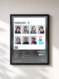 #noir Tableau de l'album Red Pill Blues de Maroon 5, cadre noir, imprimé et encadré en France