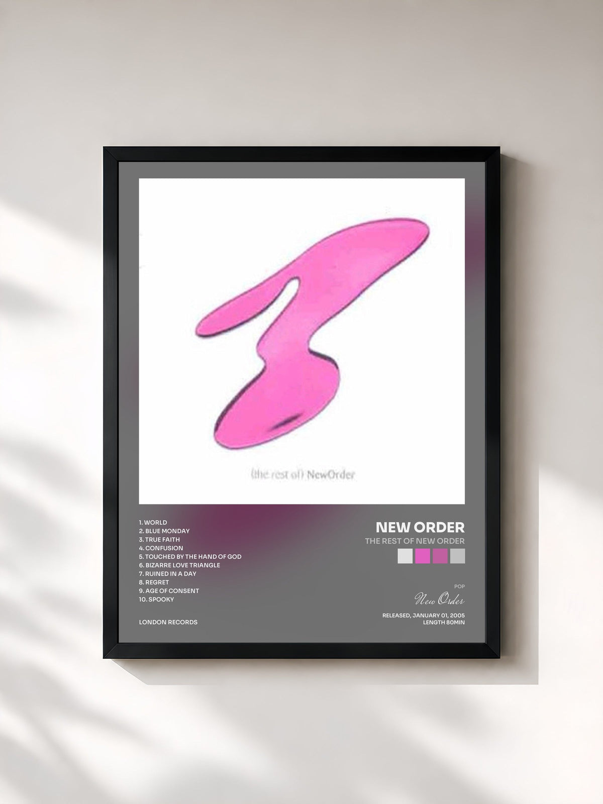 #noir The Rest of New Order di New Order in stampa incorniciata, cornice nera, stampata e incorniciata in Francia