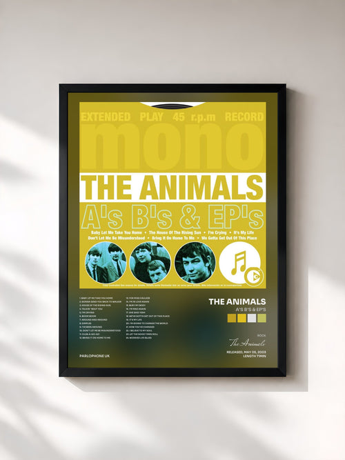 The Animals · A's B's & EP's — Gerahmter Kunstdruck