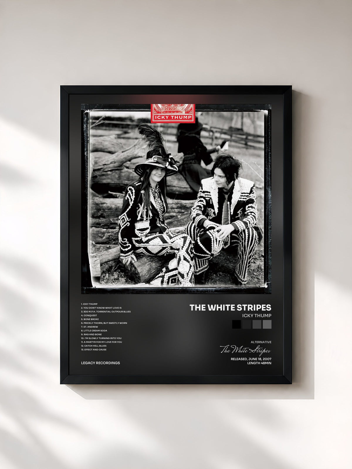 #noir Icky Thump by The White Stripes as a framed art print, black frame, printed and framed in France
