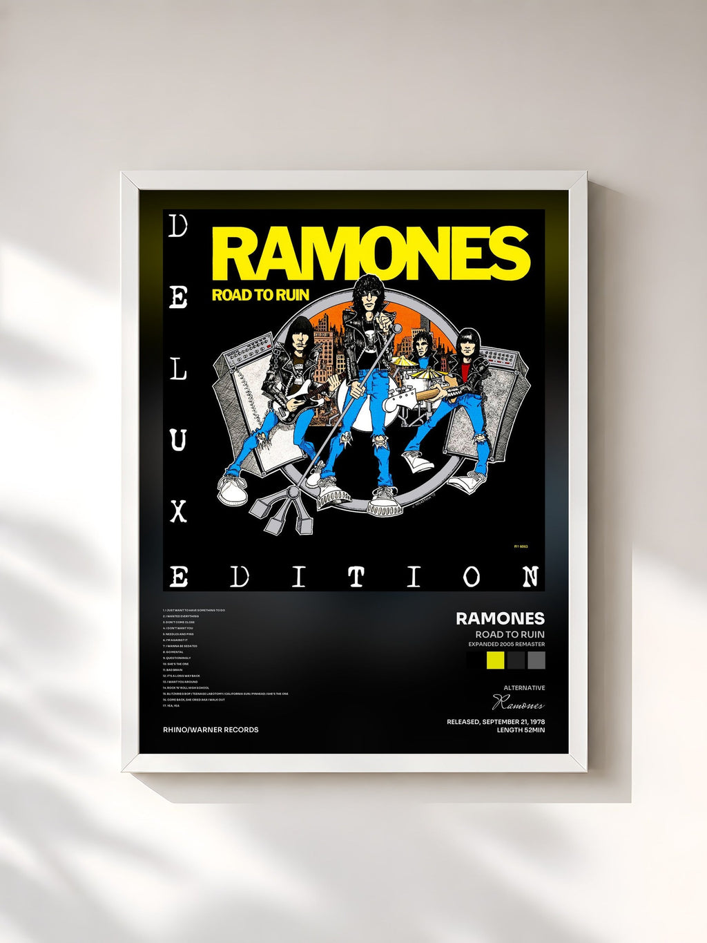 #blanc Road to Ruin (Expanded 2005 Remaster) by Ramones as a framed art print, white frame, printed and framed in France