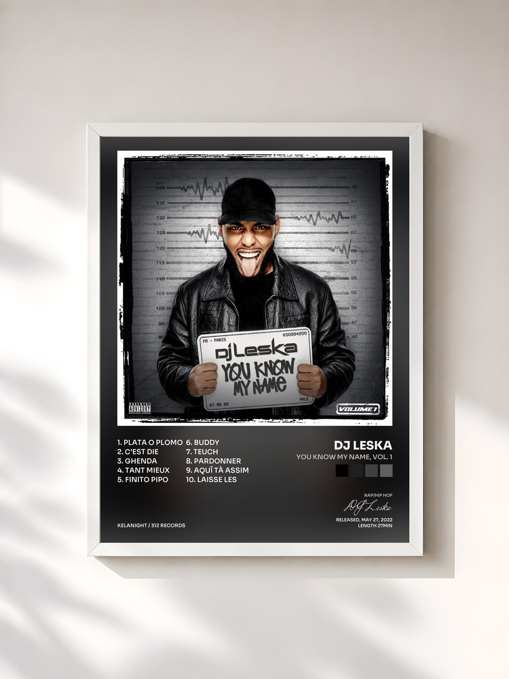 #blanc You Know My Name, Vol. 1 von DJ Leska als gerahmter Kunstdruck, weißer Rahmen, gedruckt und gerahmt in Frankreich