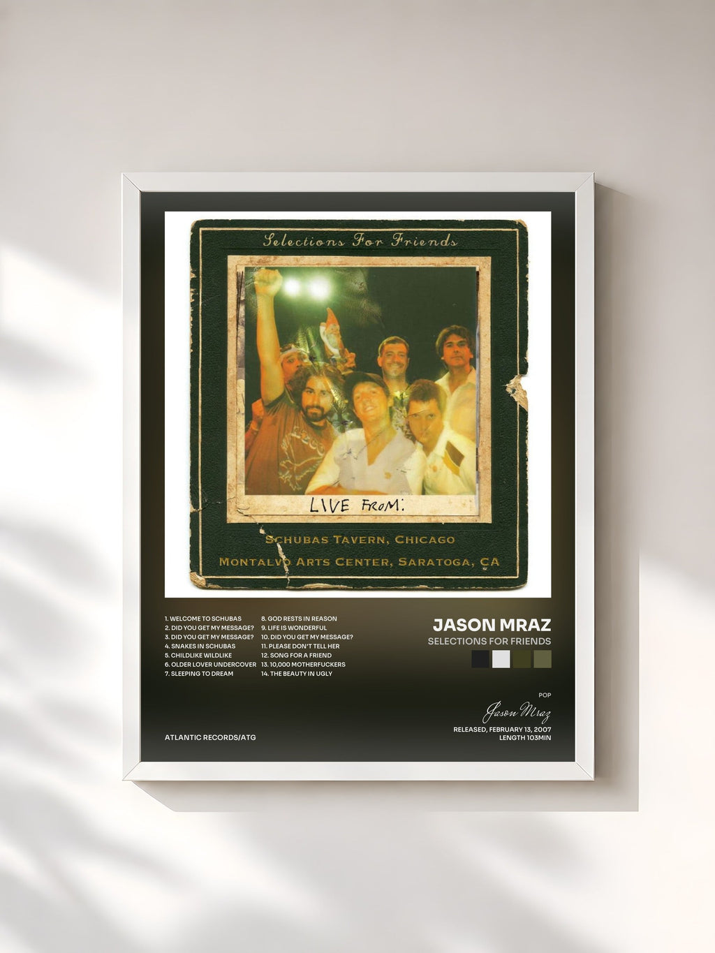 #blanc Selections for Friends von Jason Mraz als gerahmter Kunstdruck, weißer Rahmen, gedruckt und gerahmt in Frankreich