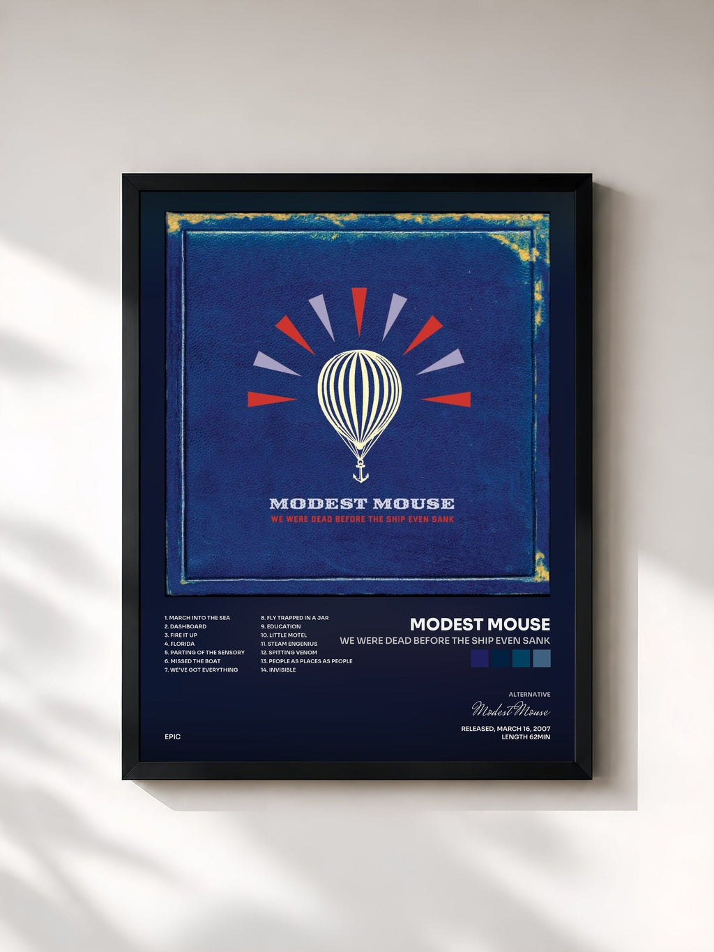 #noir We Were Dead Before The Ship Even Sank von Modest Mouse als gerahmter Kunstdruck, schwarzer Rahmen, gedruckt und gerahmt in Frankreich