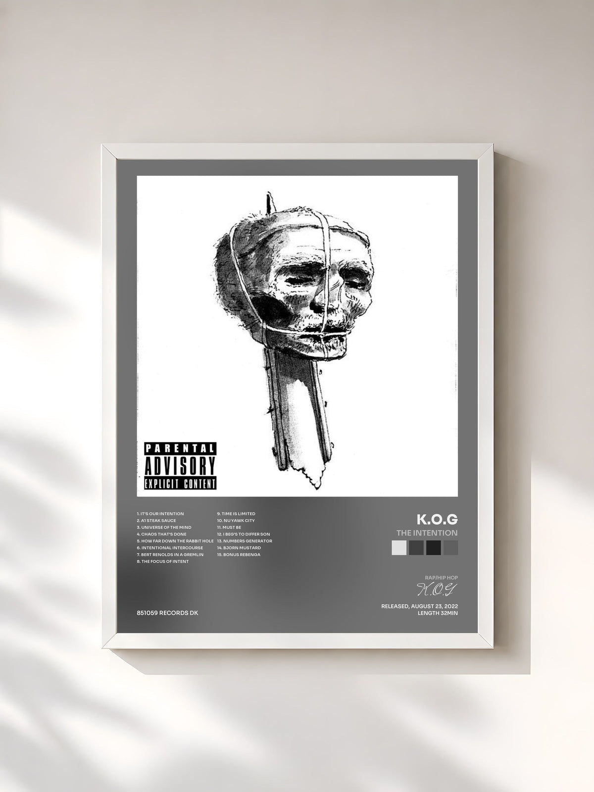#blanc The Intention by K.O.G as a framed art print, white frame, printed and framed in France
