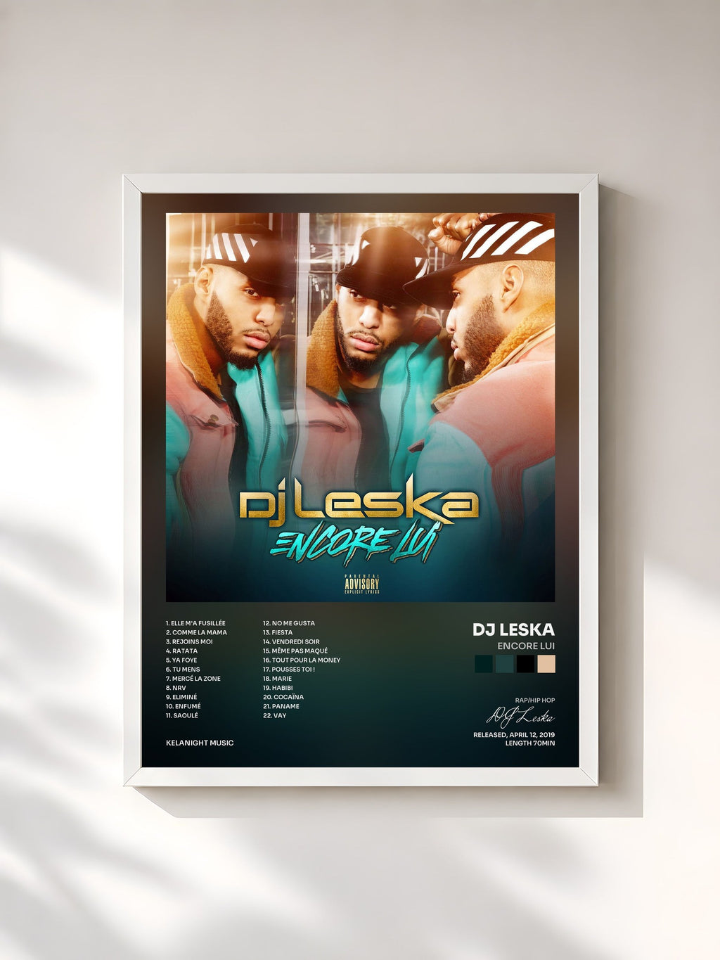 #blanc Encore lui von DJ Leska als gerahmter Kunstdruck, weißer Rahmen, gedruckt und gerahmt in Frankreich