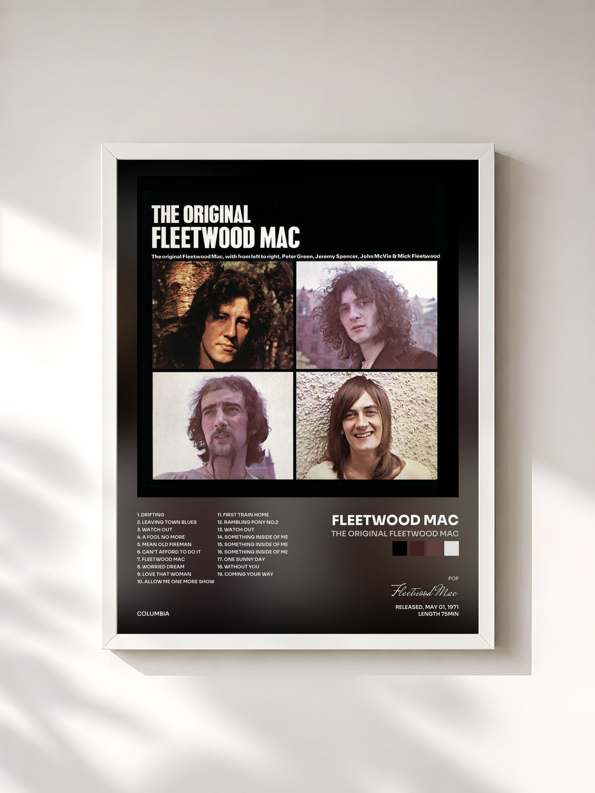 #blanc The Original Fleetwood Mac von Fleetwood Mac als gerahmter Kunstdruck, weißer Rahmen, gedruckt und gerahmt in Frankreich