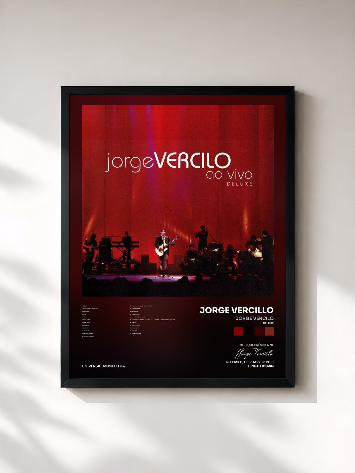 #noir Tableau de l'album Jorge Vercilo (Deluxe) de Jorge Vercillo, cadre noir, imprimé et encadré en France