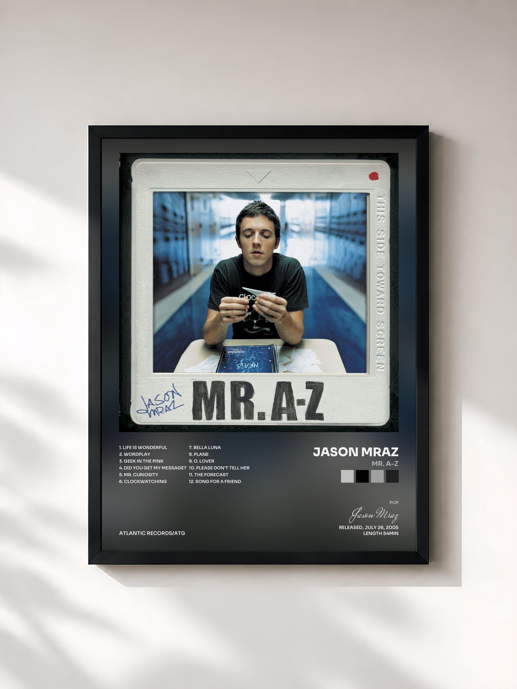 #noir Mr. A-Z von Jason Mraz als gerahmter Kunstdruck, schwarzer Rahmen, gedruckt und gerahmt in Frankreich