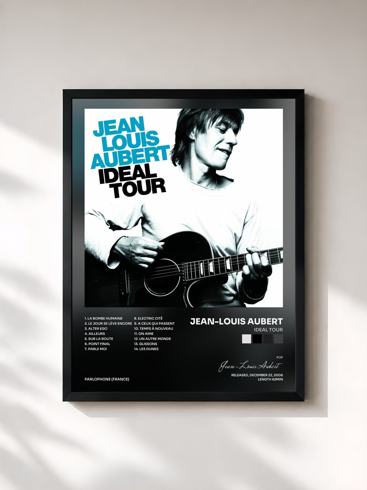 #noir Ideal Tour by Jean-Louis Aubert as a framed art print, black frame, printed and framed in France