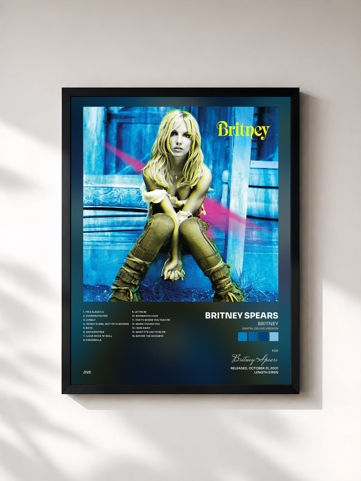 #noir Tableau de l'album Britney (Digital Deluxe Version) de Britney Spears, cadre noir, imprimé et encadré en France