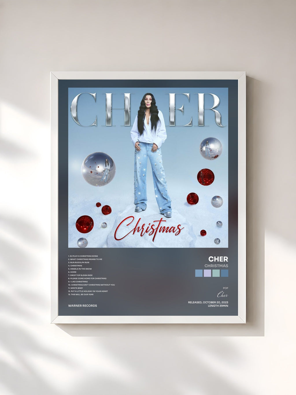 #blanc Christmas von Cher als gerahmter Kunstdruck, weißer Rahmen, gedruckt und gerahmt in Frankreich