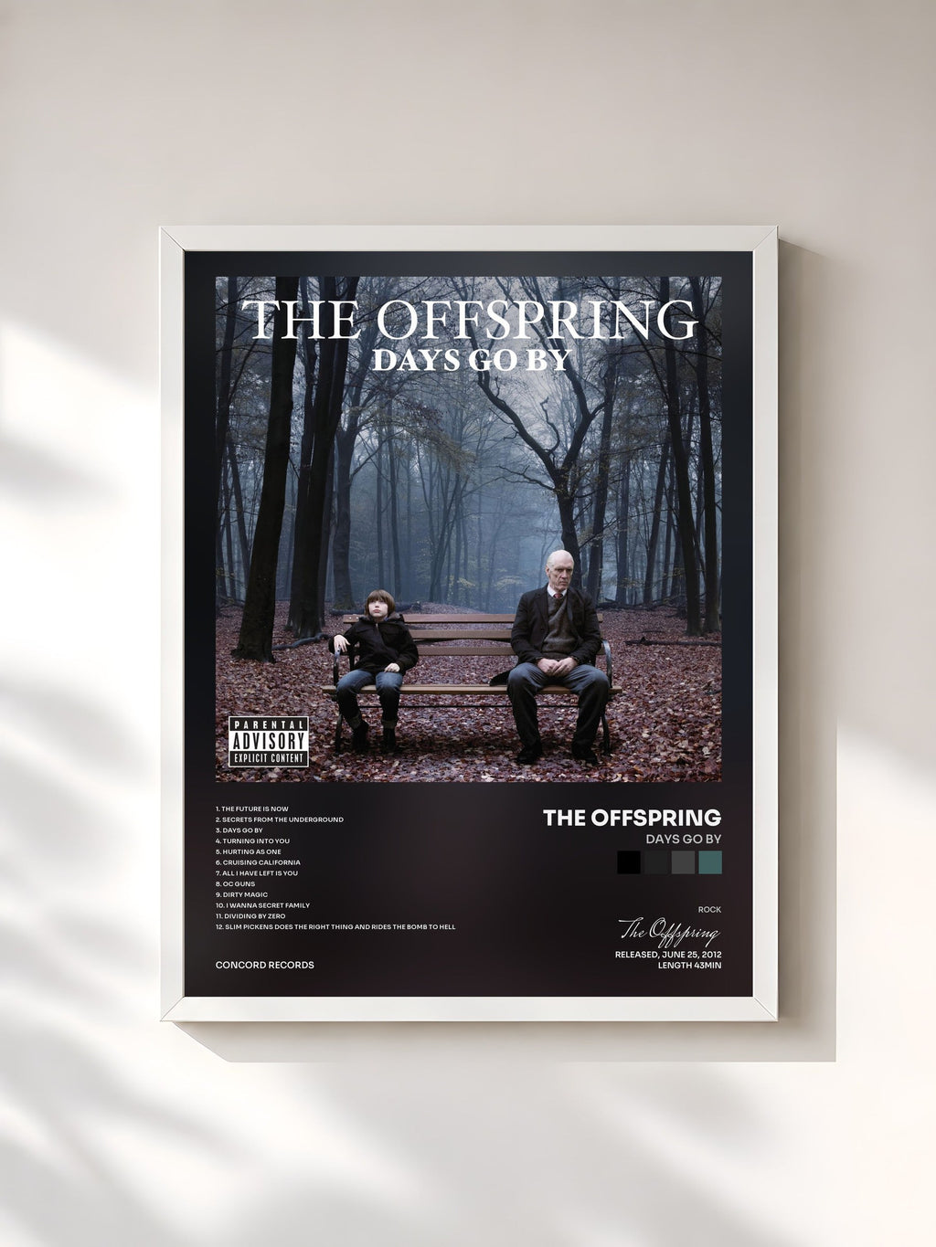 #blanc Days Go By von The Offspring als gerahmter Kunstdruck, weißer Rahmen, gedruckt und gerahmt in Frankreich