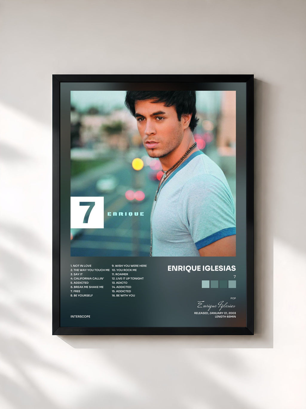 #noir 7 by Enrique Iglesias as a framed art print, black frame, printed and framed in France