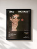 #noir Street Hassle by Lou Reed as a framed art print, black frame, printed and framed in France