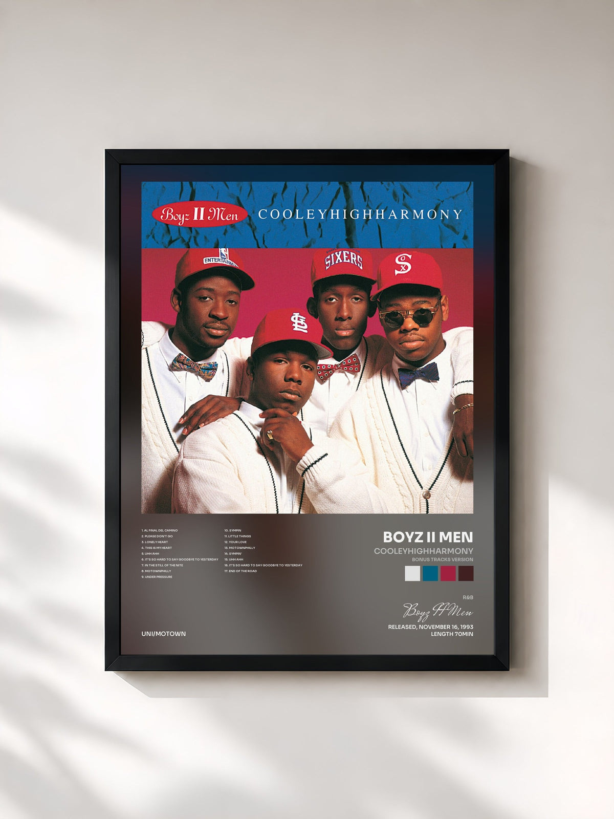 #noir Tableau de l'album Cooleyhighharmony (Bonus Tracks Version) de Boyz II Men, cadre noir, imprimé et encadré en France