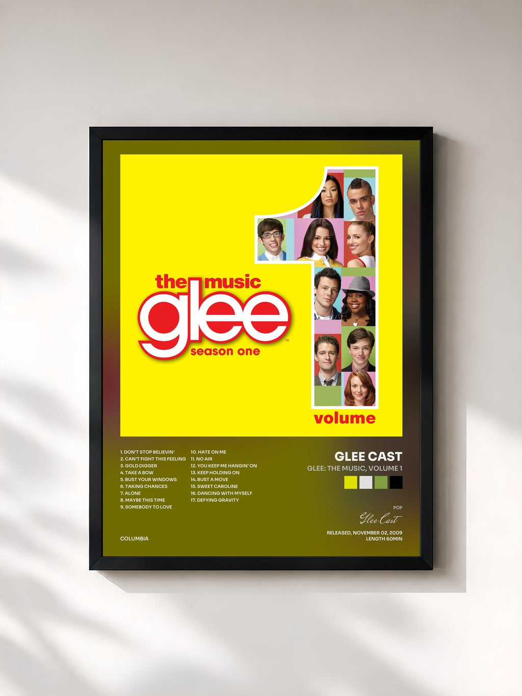 #noir Glee: The Music, Volume 1 di Glee Cast in stampa incorniciata, cornice nera, stampata e incorniciata in Francia