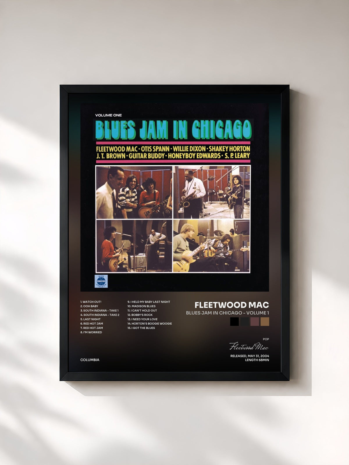 #noir Blues Jam In Chicago - Volume 1 von Fleetwood Mac als gerahmter Kunstdruck, schwarzer Rahmen, gedruckt und gerahmt in Frankreich