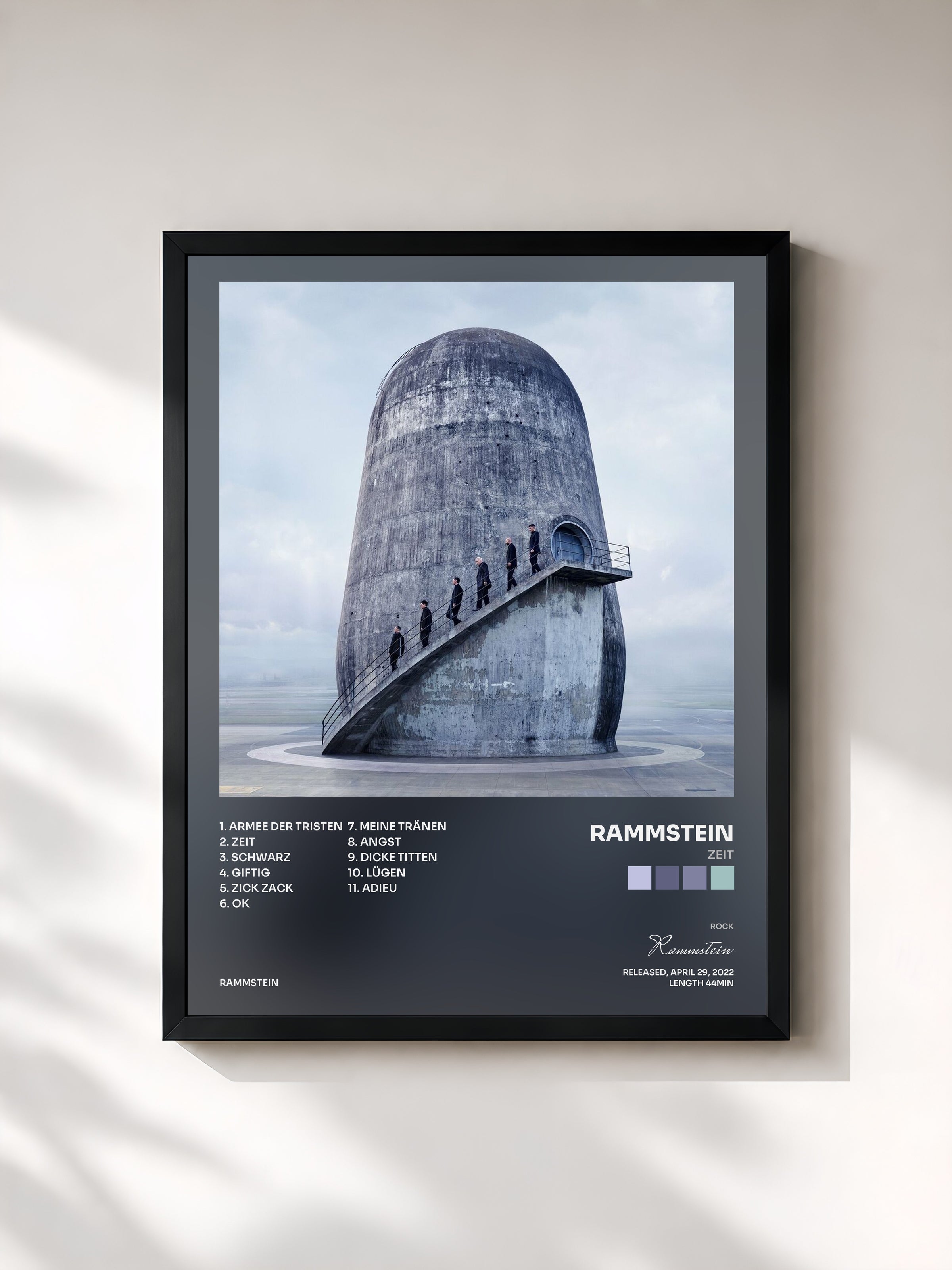 #noir Zeit by Rammstein as a framed art print, black frame, printed and framed in France