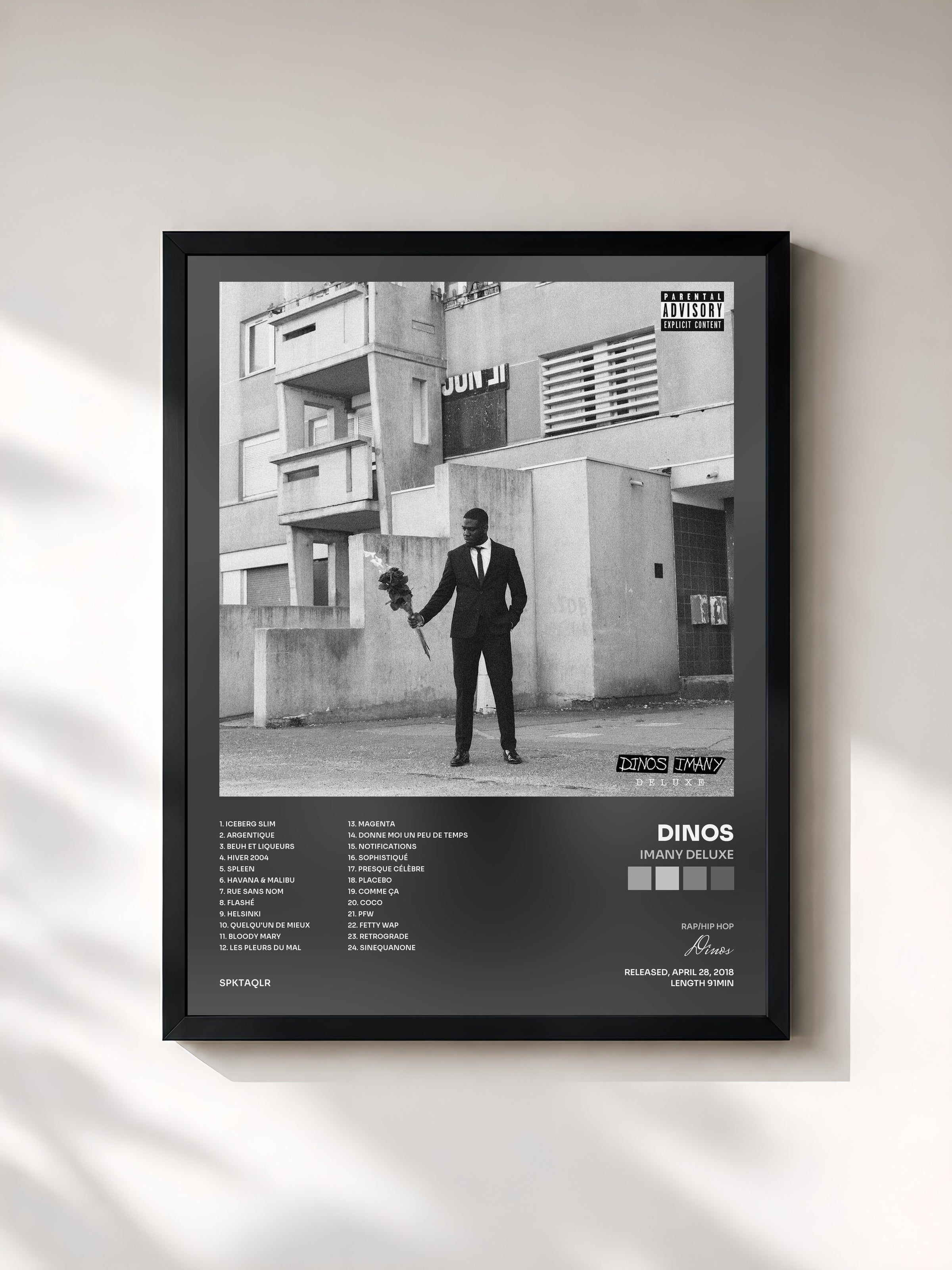 #noir Imany Deluxe by Dinos as a framed art print, black frame, printed and framed in France