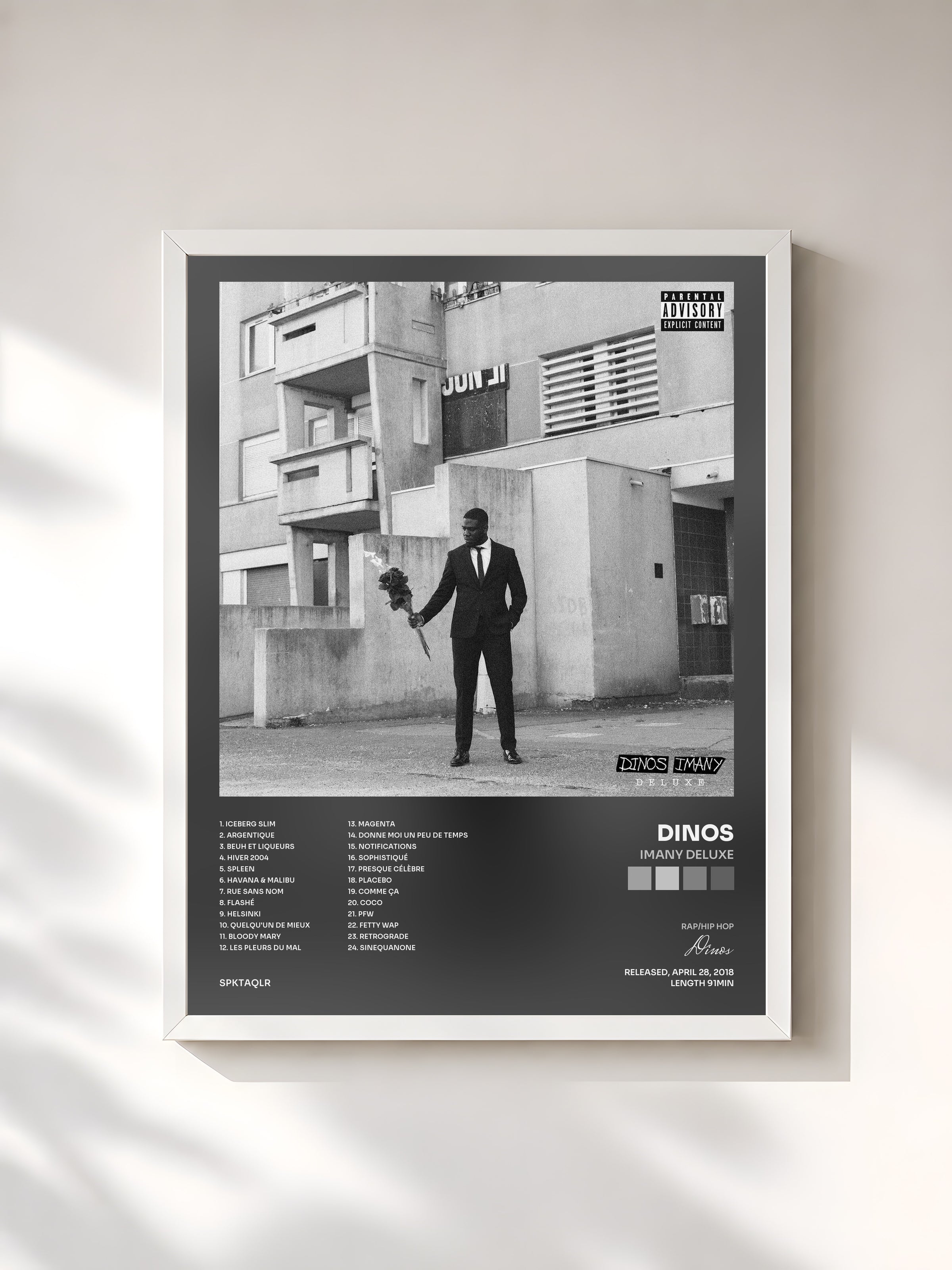 #blanc Imany Deluxe by Dinos as a framed art print, white frame, printed and framed in France