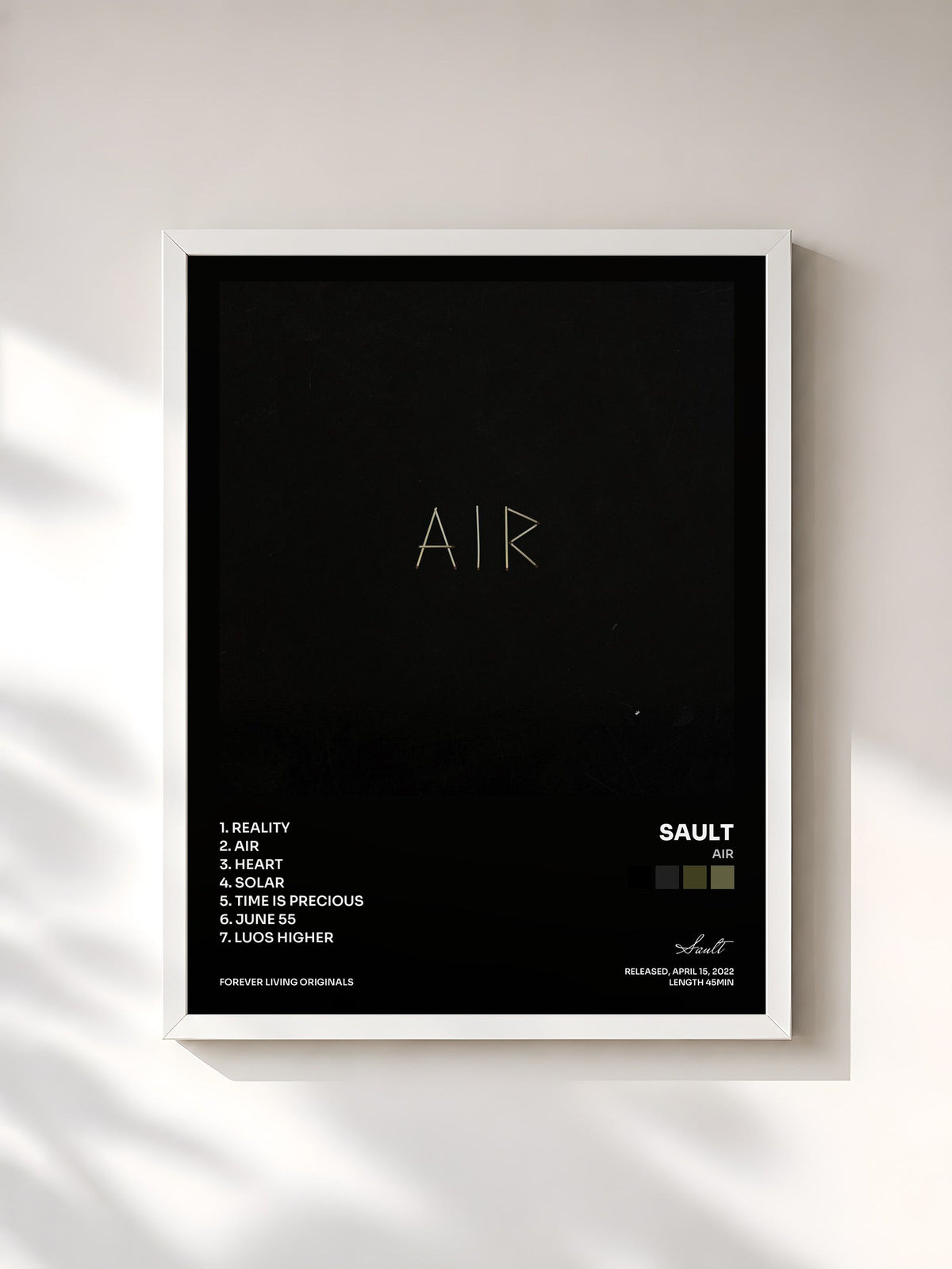 #blanc Tableau de l'album Air de Sault, cadre blanc, imprimé et encadré en France