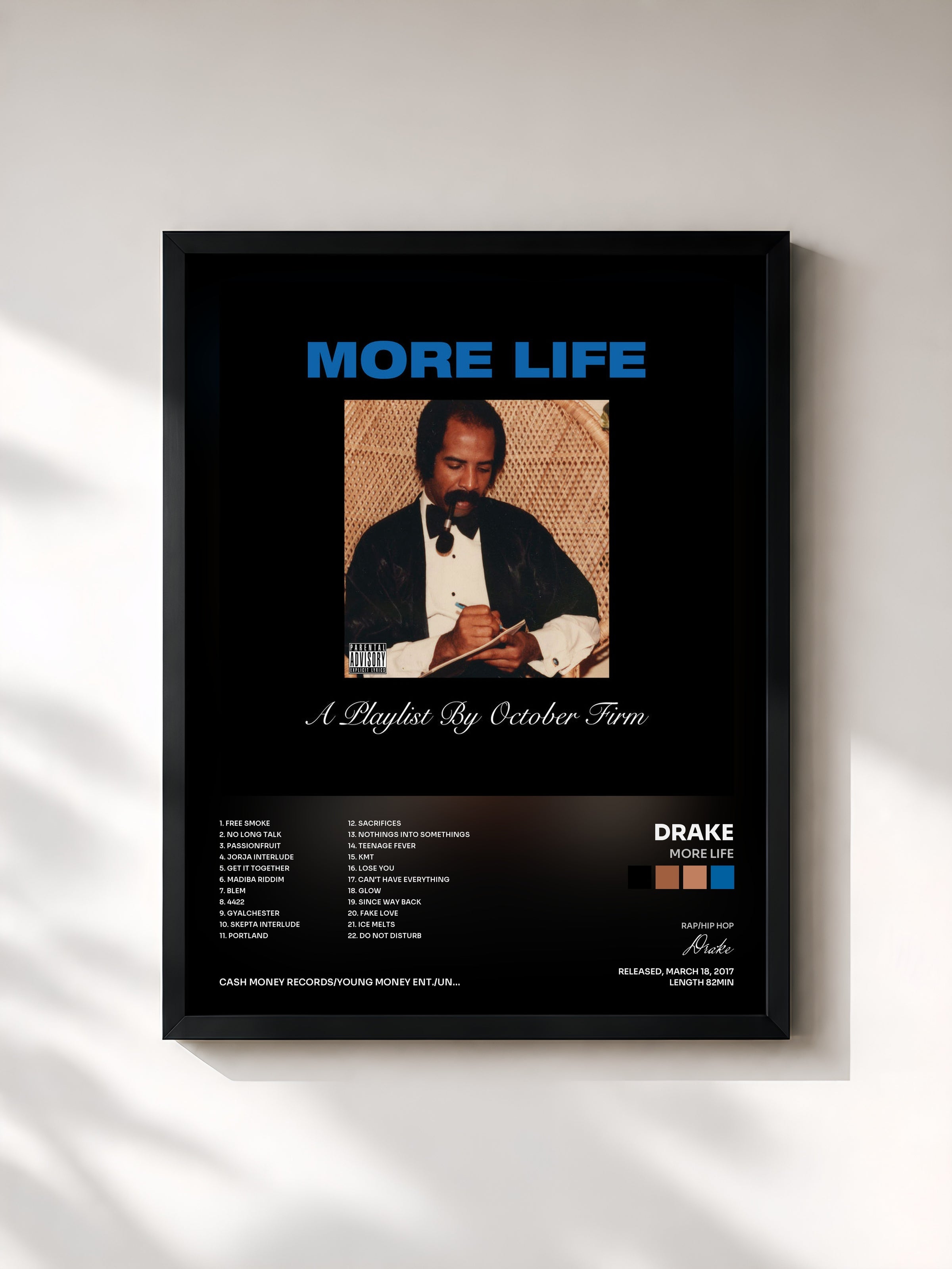 #noir More Life di Drake in stampa incorniciata, cornice nera, stampata e incorniciata in Francia