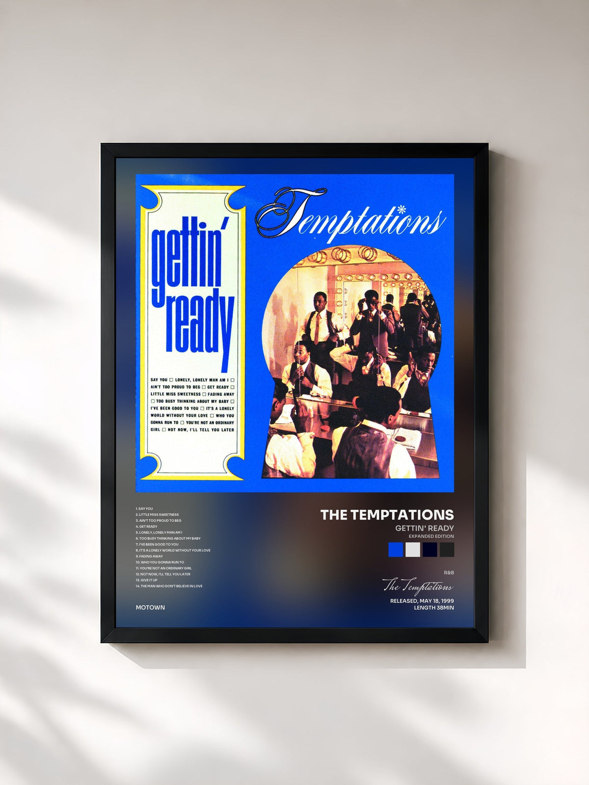 #noir Tableau de l'album Gettin' Ready (Expanded Edition) de The Temptations, cadre noir, imprimé et encadré en France