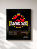 #noir Tableau de l'album Jurassic Park de John Williams, cadre noir, imprimé et encadré en France