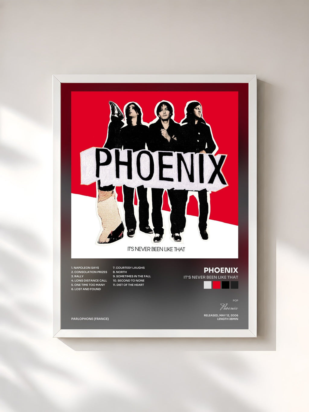 #blanc It's Never Been Like that by Phoenix as a framed art print, white frame, printed and framed in France