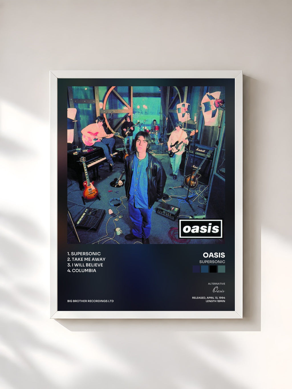 #blanc Supersonic von Oasis als gerahmter Kunstdruck, weißer Rahmen, gedruckt und gerahmt in Frankreich