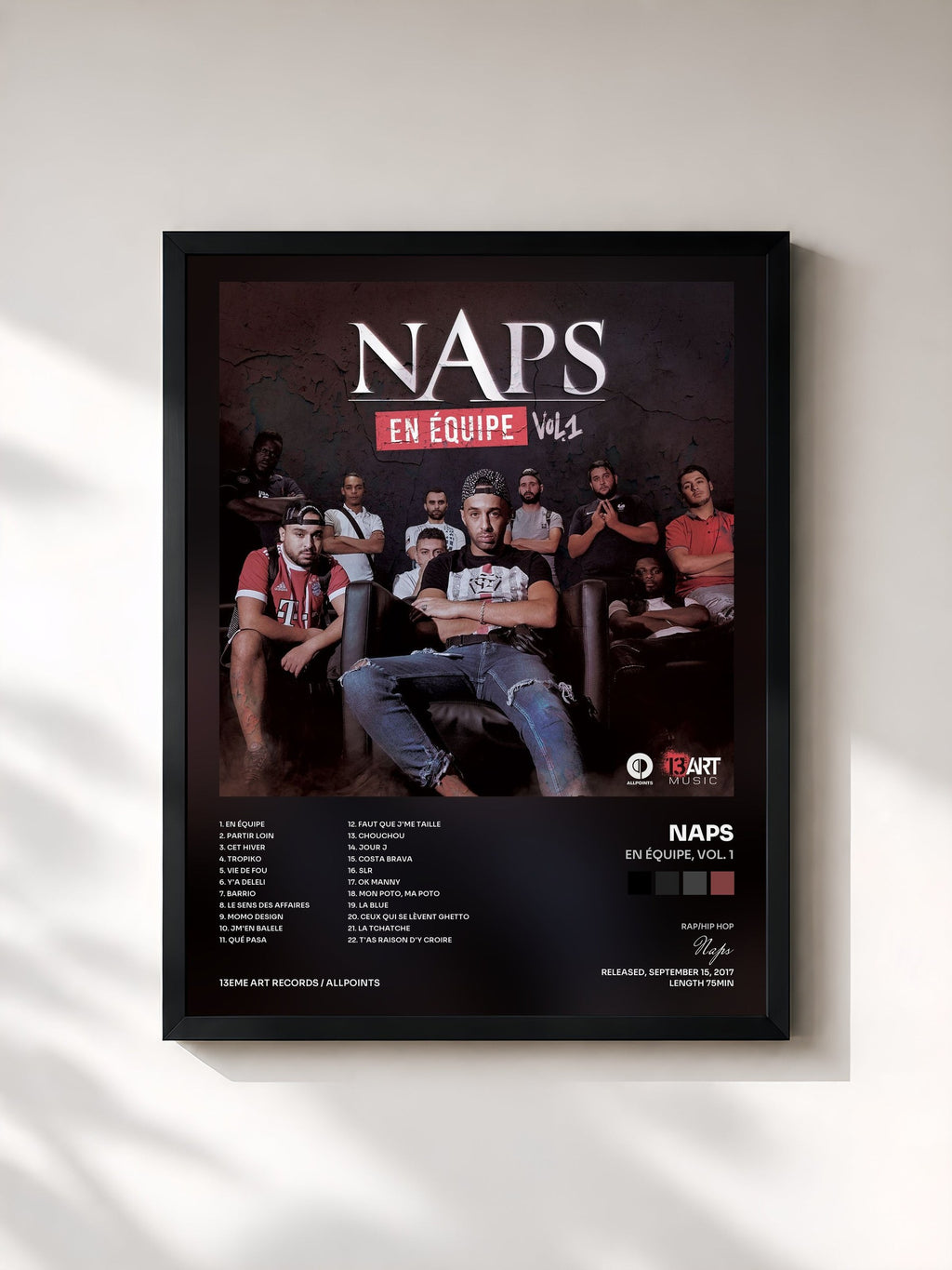 #noir En équipe, vol. 1 von Naps als gerahmter Kunstdruck, schwarzer Rahmen, gedruckt und gerahmt in Frankreich