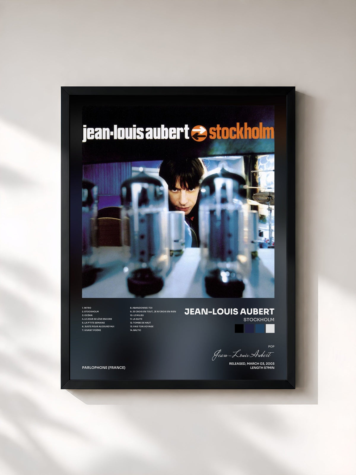 #noir stockholm by Jean-Louis Aubert as a framed art print, black frame, printed and framed in France