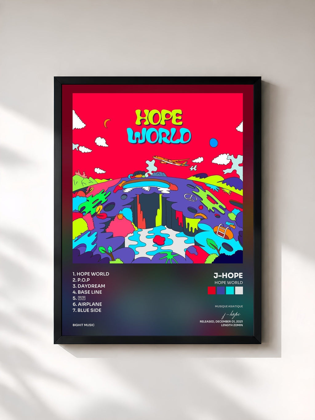 #noir Hope World di j-hope in stampa incorniciata, cornice nera, stampata e incorniciata in Francia