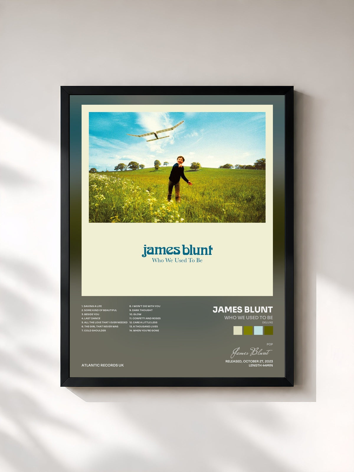 #noir Tableau de l'album Who We Used To Be (Deluxe) de James Blunt, cadre noir, imprimé et encadré en France