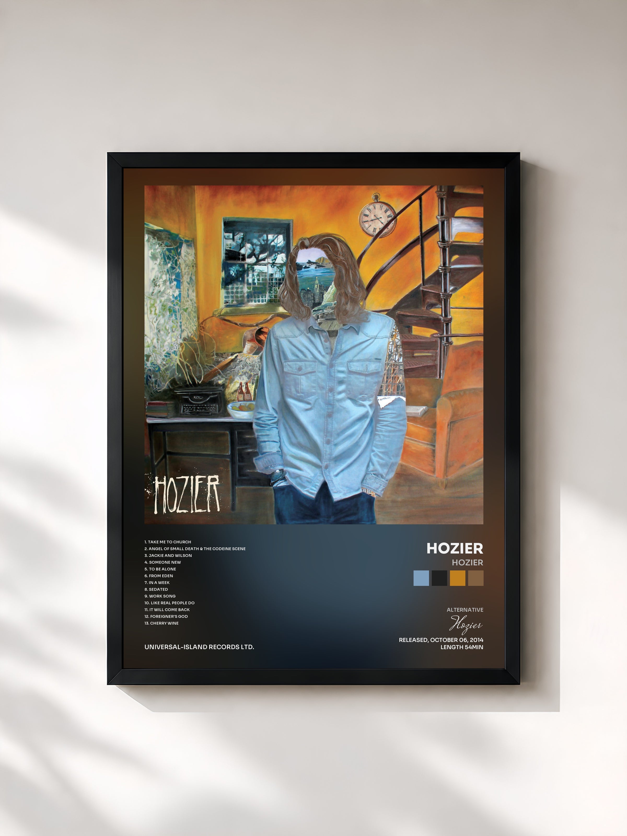 #noir Hozier by Hozier as a framed art print, black frame, printed and framed in France