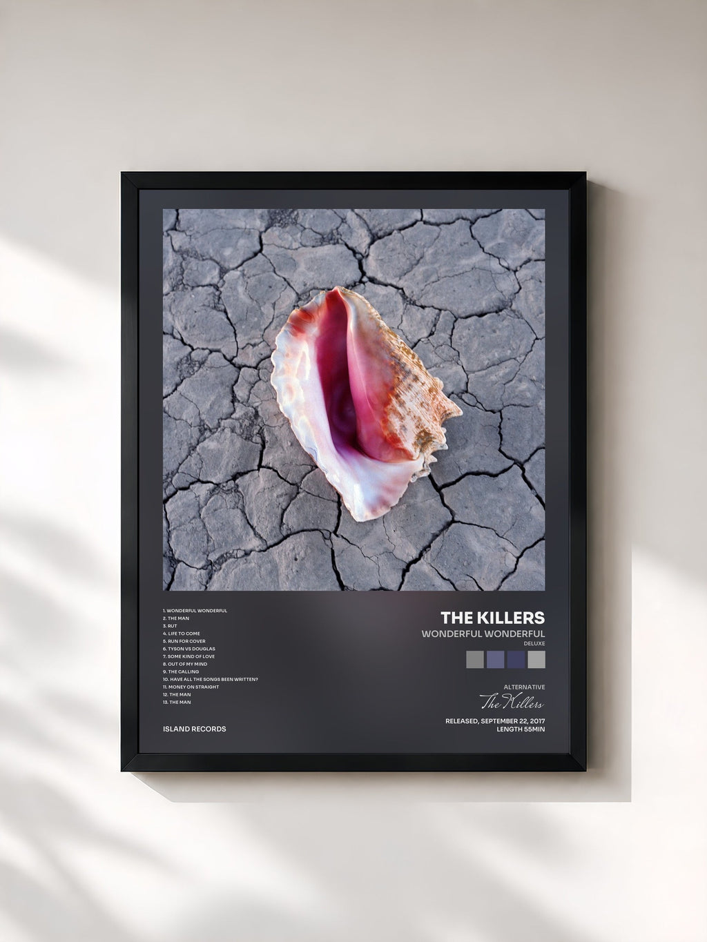 #noir Wonderful Wonderful (Deluxe) von The Killers als gerahmter Kunstdruck, schwarzer Rahmen, gedruckt und gerahmt in Frankreich