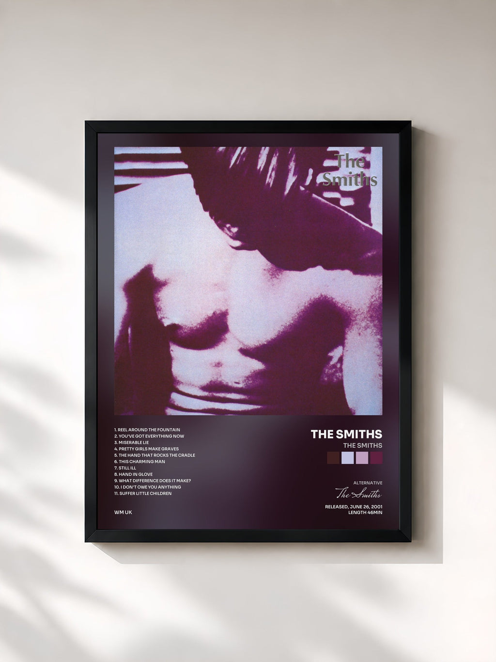 #noir The Smiths de The Smiths en lámina enmarcada, marco negro, impresa y enmarcada en Francia