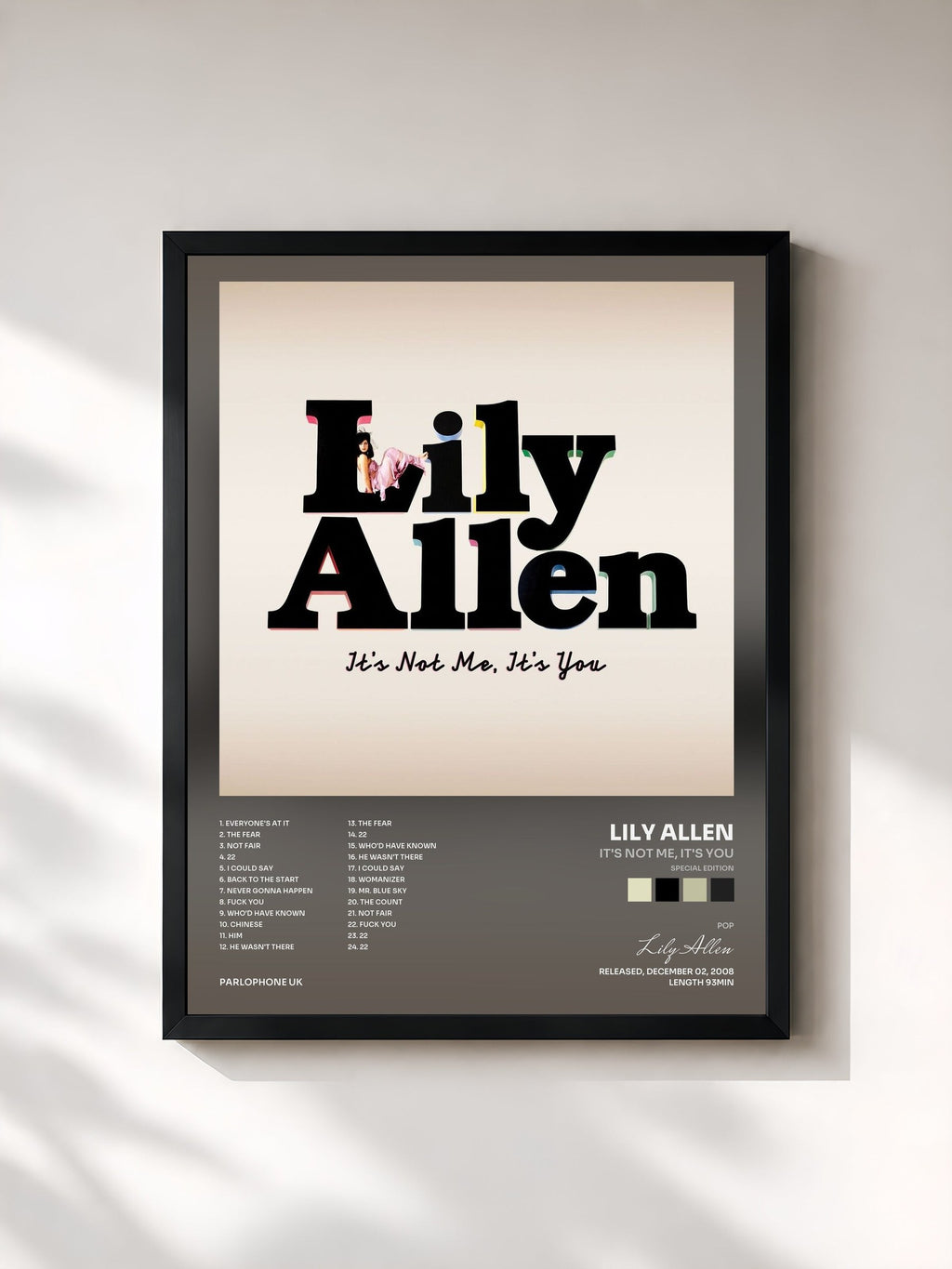 #noir It's Not Me, It's You (Special Edition) de Lily Allen en lámina enmarcada, marco negro, impresa y enmarcada en Francia