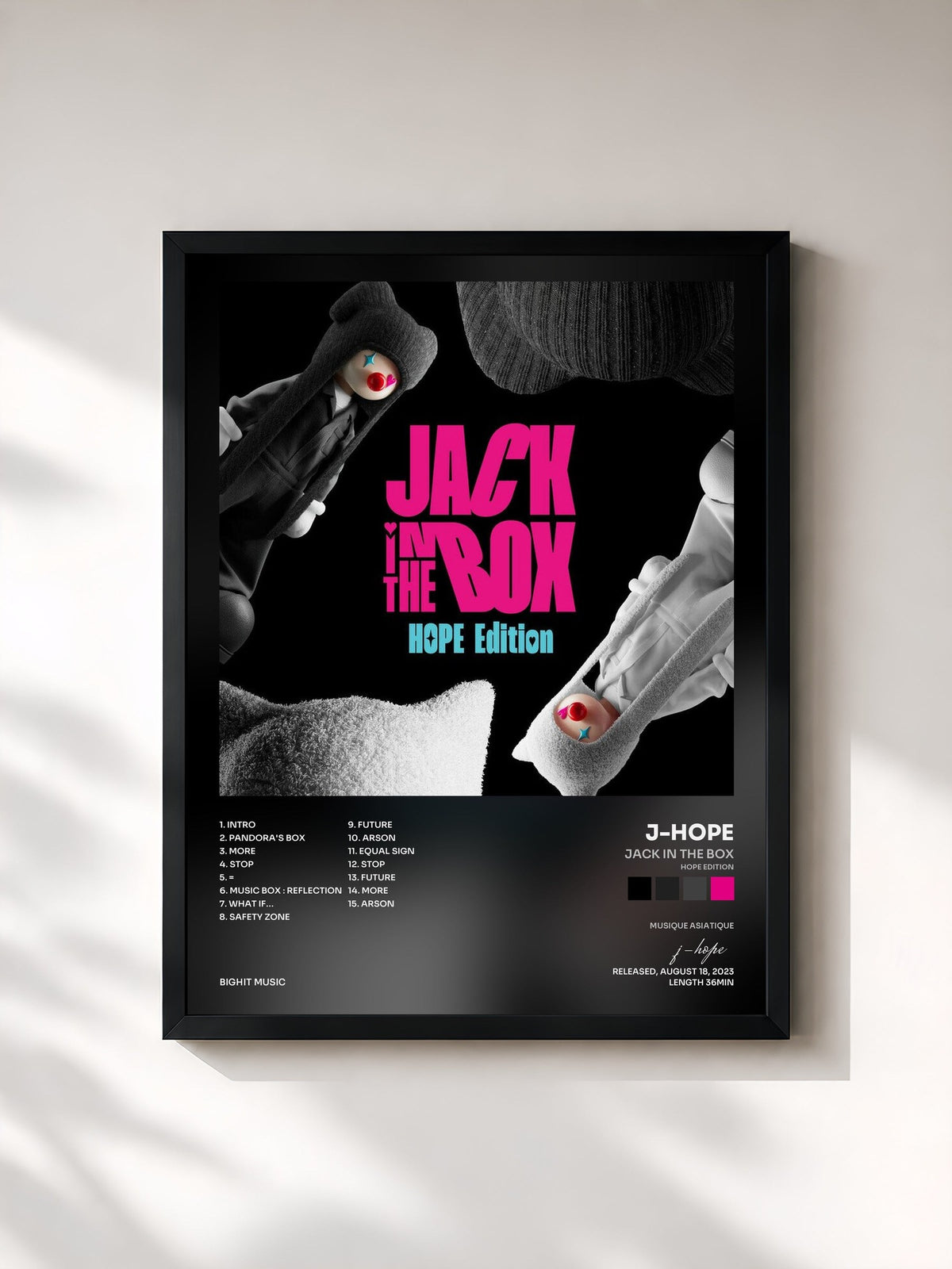 #noir Jack In The Box (HOPE Edition) von j-hope als gerahmter Kunstdruck, schwarzer Rahmen, gedruckt und gerahmt in Frankreich