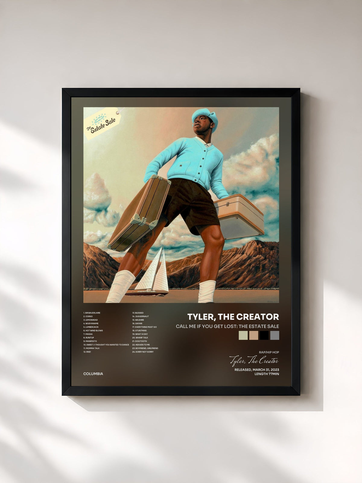 #noir CALL ME IF YOU GET LOST: The Estate Sale de Tyler, The Creator en lámina enmarcada, marco negro, impresa y enmarcada en Francia