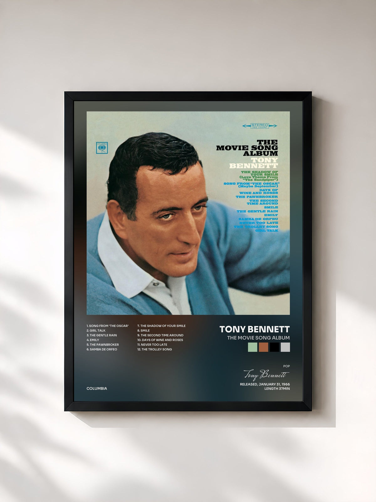 #noir The Movie Song Album di Tony Bennett in stampa incorniciata, cornice nera, stampata e incorniciata in Francia