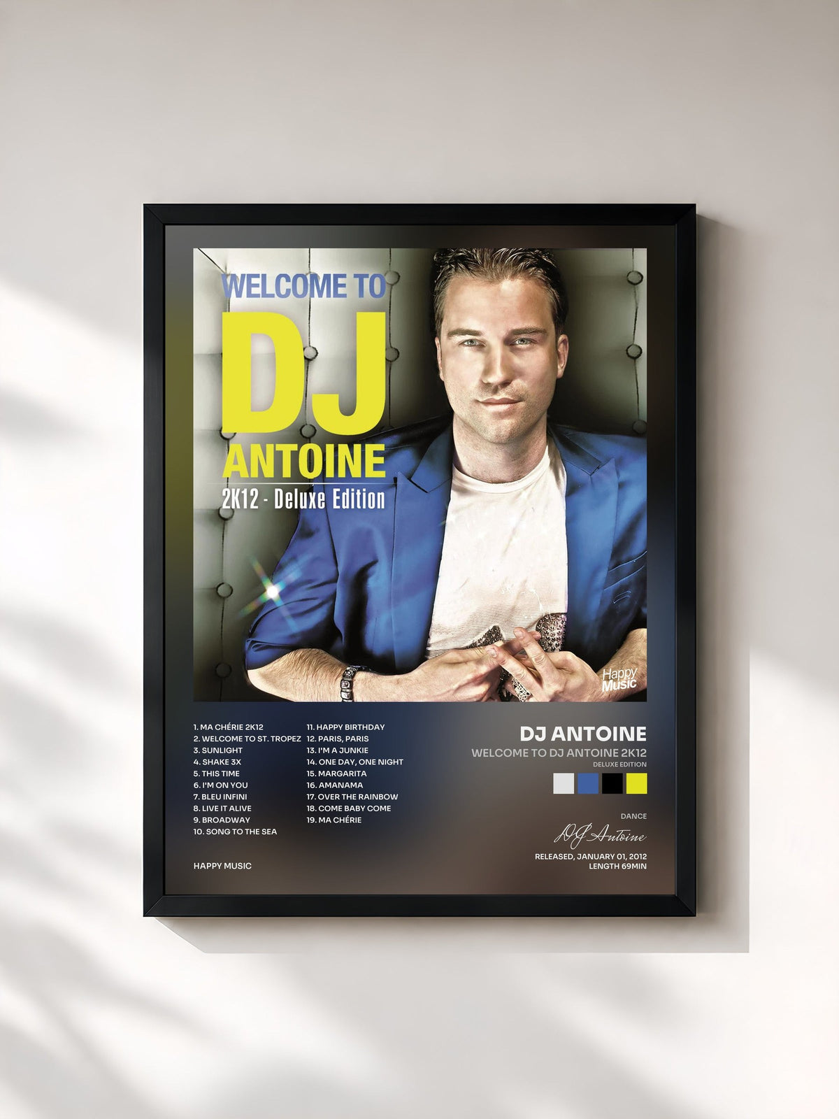 #noir Tableau de l'album Welcome to DJ Antoine 2K12 (Deluxe Edition) de DJ Antoine, cadre noir, imprimé et encadré en France