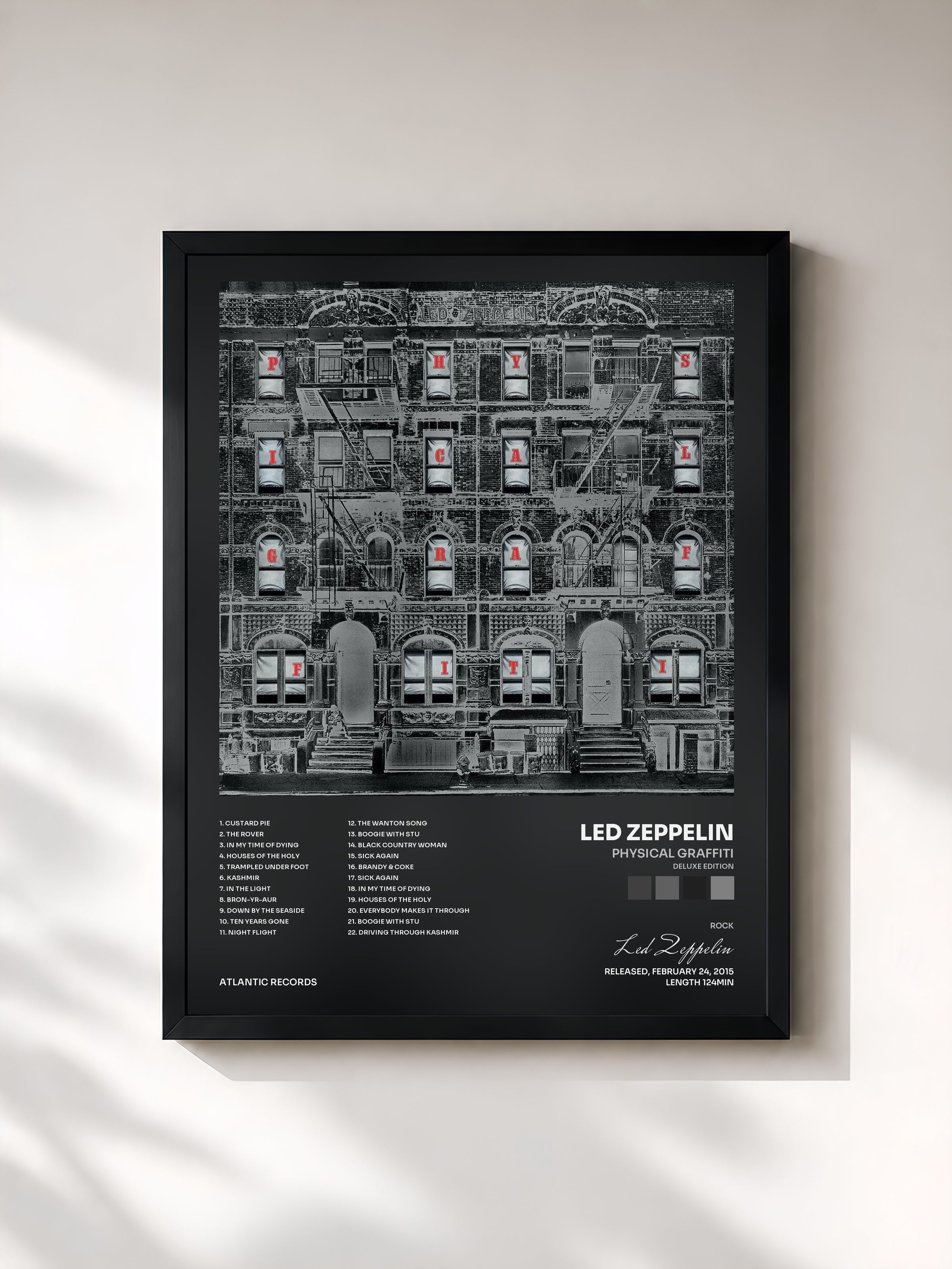 #noir Physical Graffiti (Deluxe Edition) by Led Zeppelin as a framed art print, black frame, printed and framed in France
