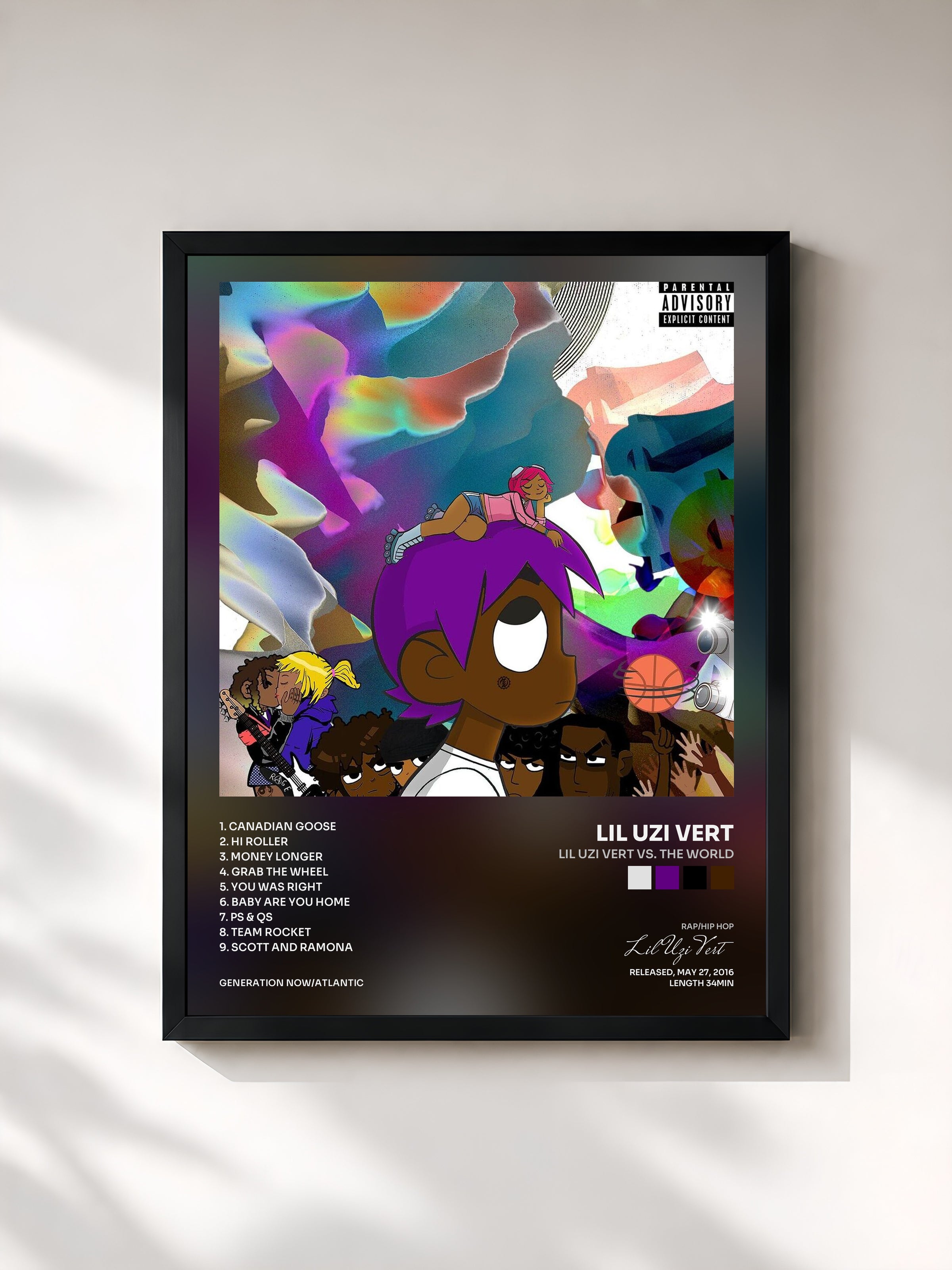 #noir Lil Uzi Vert vs. The World de Lil Uzi Vert en lámina enmarcada, marco negro, impresa y enmarcada en Francia