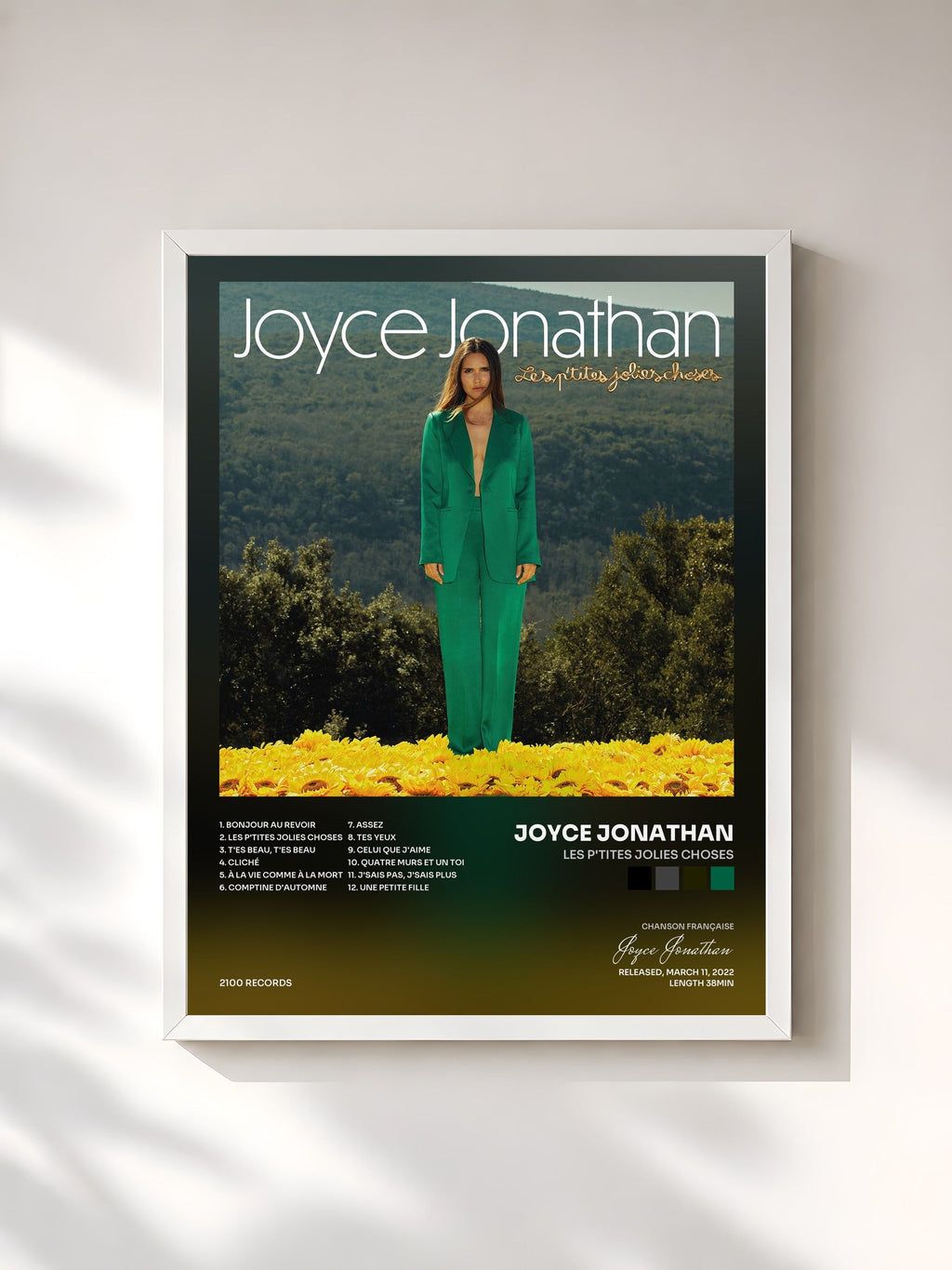 #blanc Tableau de l'album Les p'tites jolies choses de Joyce Jonathan, cadre blanc, imprimé et encadré en France