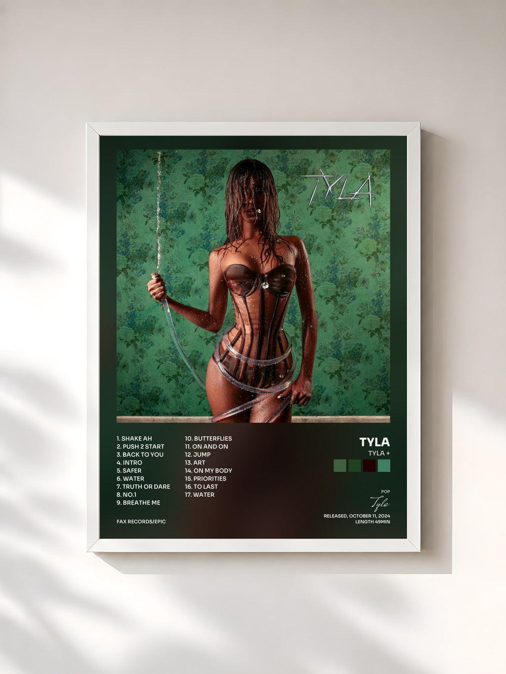 #blanc TYLA by Tyla as a framed art print, white frame, printed and framed in France